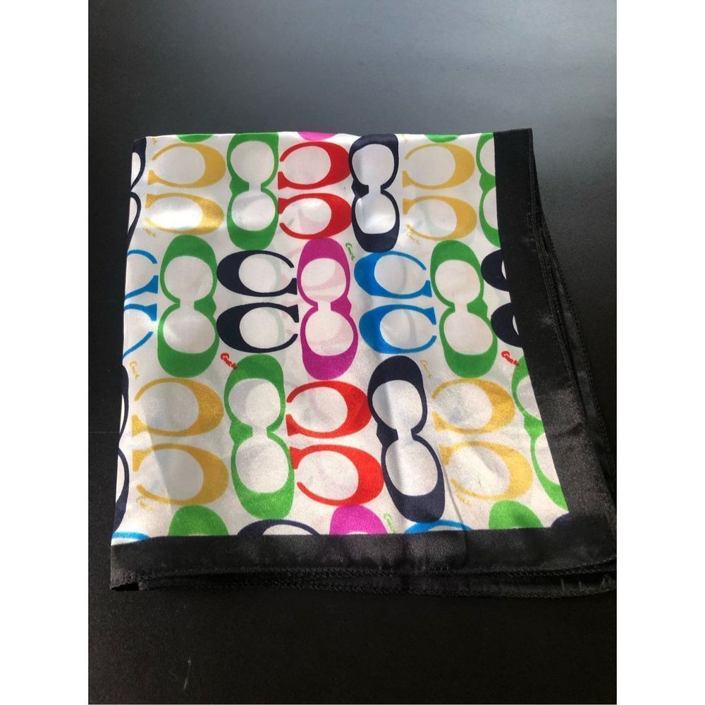 Coach Multicolor Logo Print Square Scarf 20x20